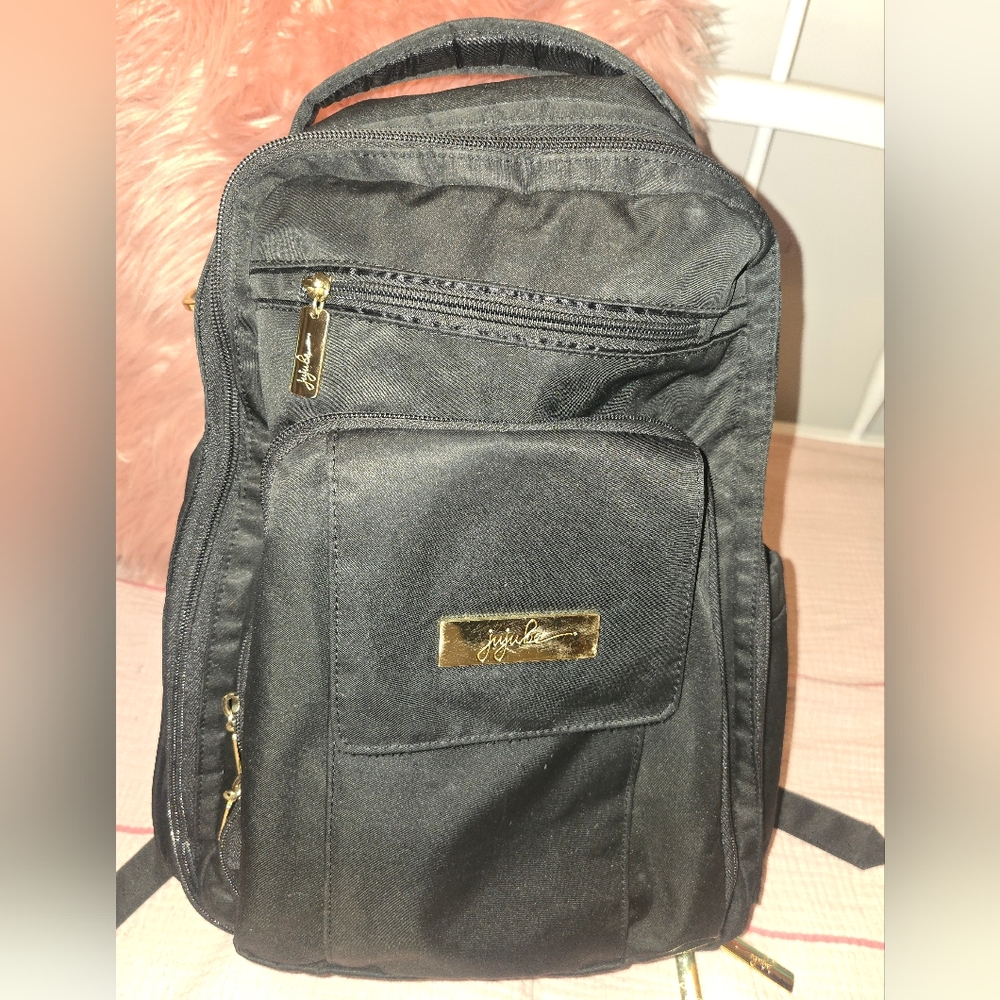 Ju-Ju-Be Black Backpack with Gold Accents